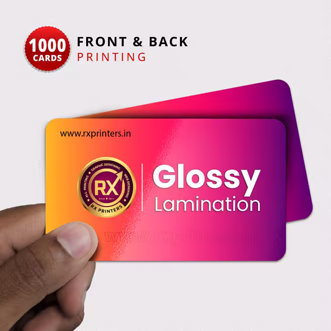 1000 Nos | 4 Corner Round Cut | Front & Back Glossy Lamination & Printing Visiting Cards 1000 Nos | 4 Corner Round Cut | Front & Back Glossy Lamination & Printing Visiting Cards
