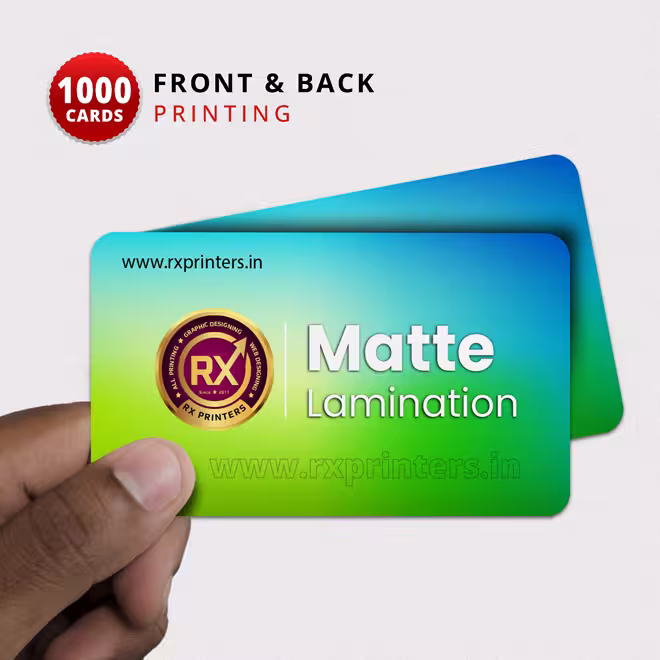 1000 Nos | 4 Corner Round Cut | Front & Back Matte Lamination & Printing Visiting Cards 1000 Nos | 4 Corner Round Cut | Front & Back Matte Lamination & Printing Visiting Cards