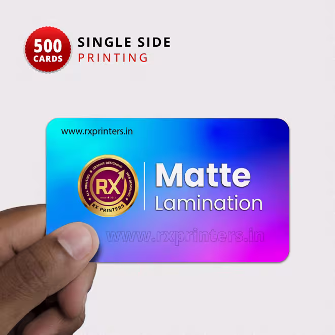 500 Nos | 4 Corner Round Cut | Single Side Matte Lamination & Printing Visiting Cards 500 Nos | 4 Corner Round Cut | Single Side Matte Lamination & Printing Visiting Cards