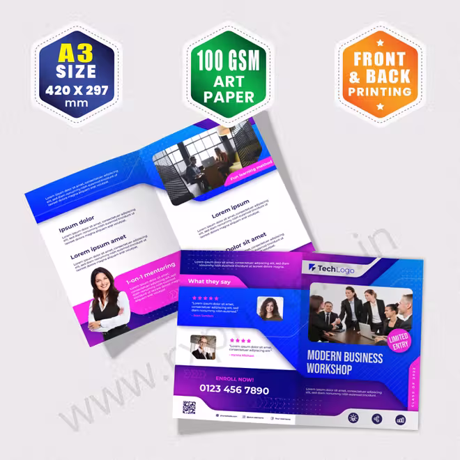 A3 Size : 420x297mm | 100 GSM Art Paper | Front & Back Printing A3 Size : 420x297mm | 100 GSM Art Paper | Front & Back Printing