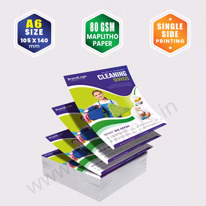 A6 Size : 105x140mm | 80 GSM Maplitho Paper | Single Side Printing A6 Size : 105x140mm | 80 GSM Maplitho Paper | Single Side Printing