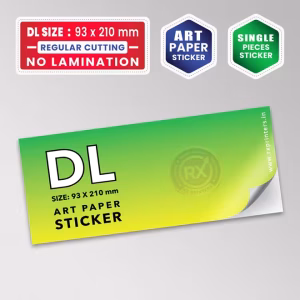 Cart 4 DL Size : 93 X 210 mm | Art Paper Sticker Printing