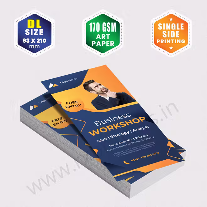 DL Size : 93x210mm | 170 GSM Art Paper | Single Side Printing DL Size : 93x210mm | 170 GSM Art Paper | Single Side Printing